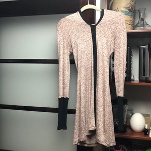 Grey and navy hooded sweater dress